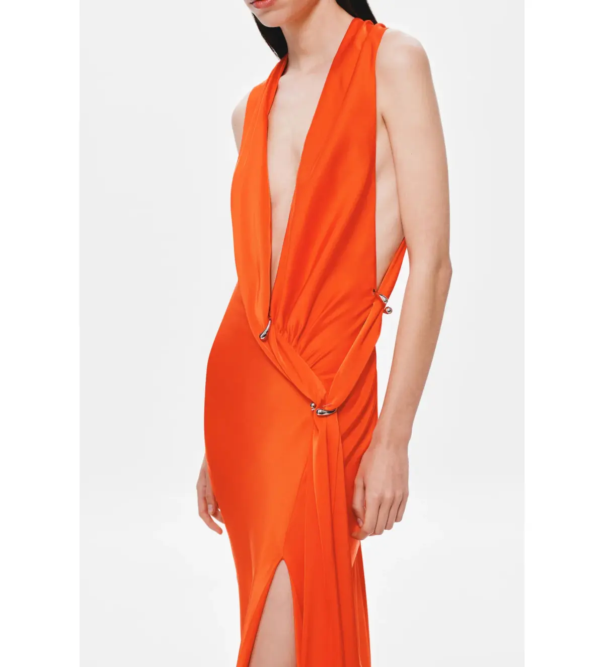 MISHA The Harlow Satin Maxi Dress Chilli Red Size AU 8 - Image 3