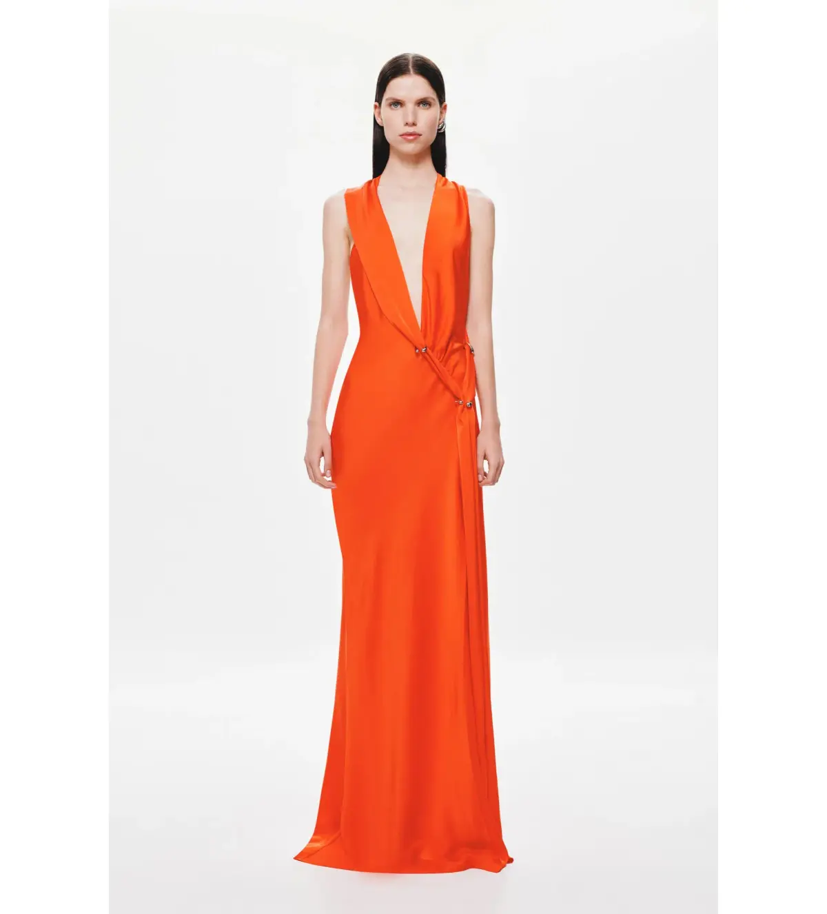 MISHA The Harlow Satin Maxi Dress Chilli Red Size AU 8 - Image 1