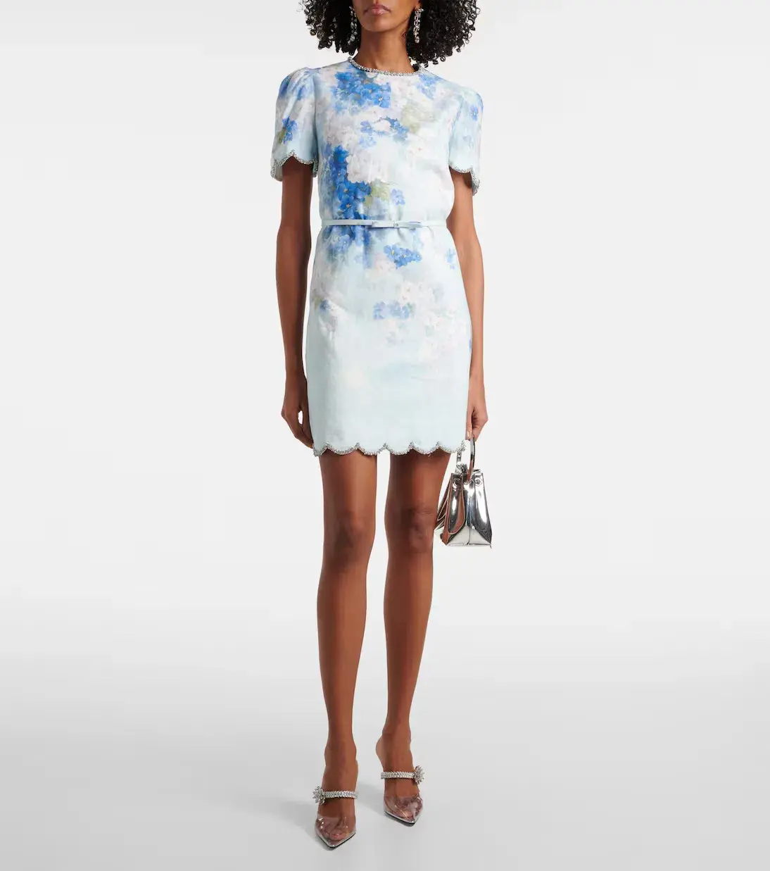 Zimmermann Crush Scalloped Shift Dress Blue Floral Size 3 / AU 1 - Image 1