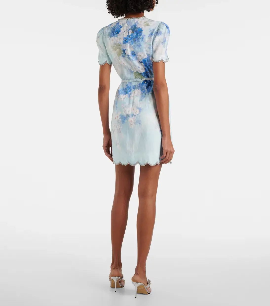 Zimmermann Crush Scalloped Shift Dress Blue Floral Size 3 / AU 1 - Image 2