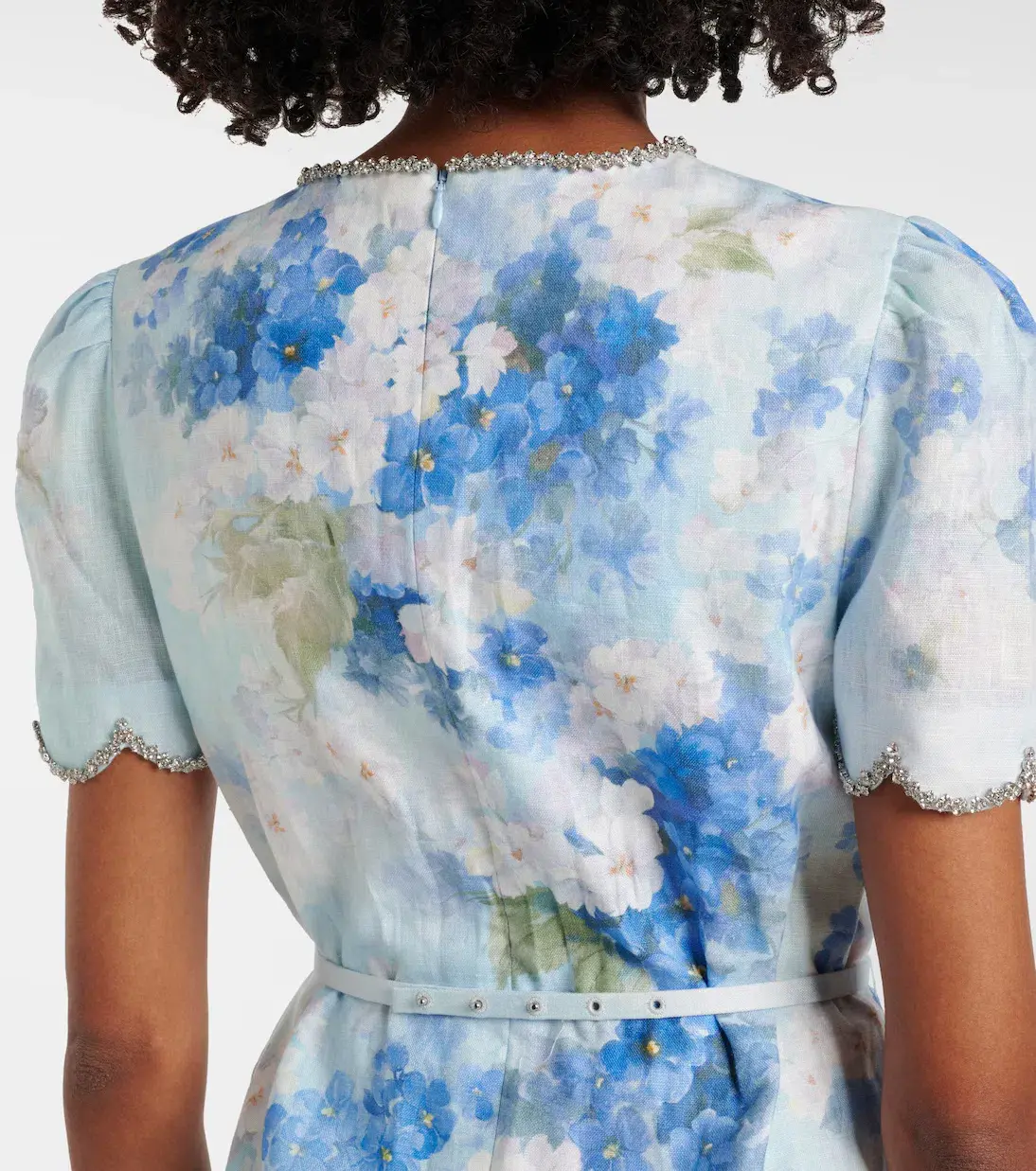 Zimmermann Crush Scalloped Shift Dress Blue Floral Size 3 / AU 1 - Image 3