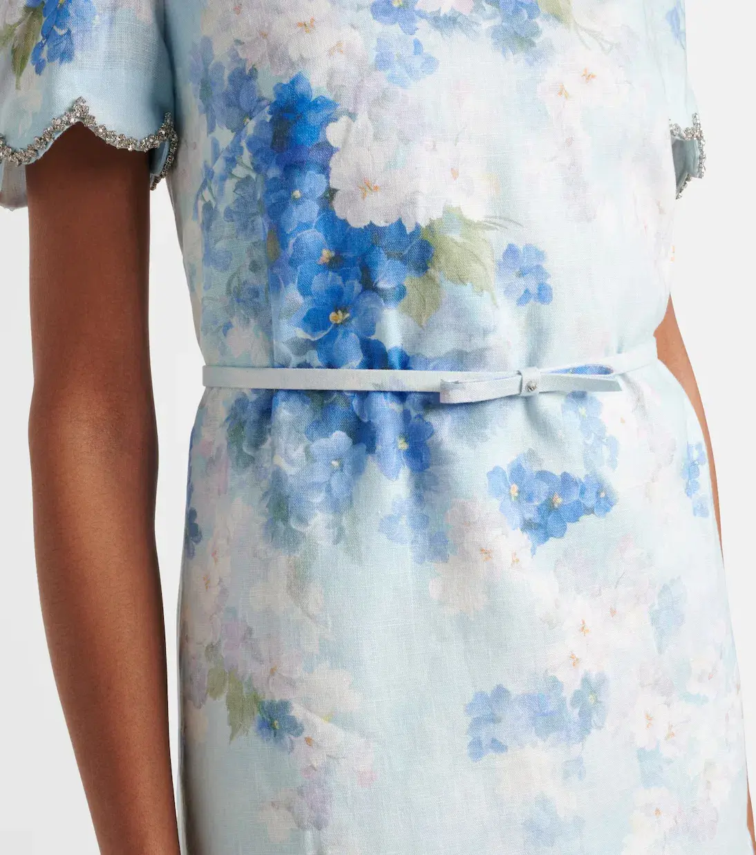 Zimmermann Crush Scalloped Shift Dress Blue Floral Size 3 / AU 1 - Image 5