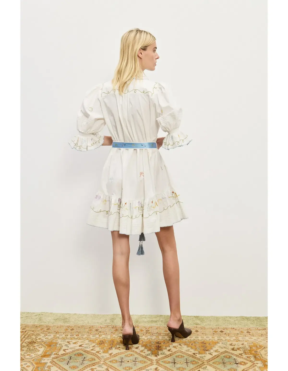 Alémais Giulia Embroidered Mini Dress Size 12 - Image 3