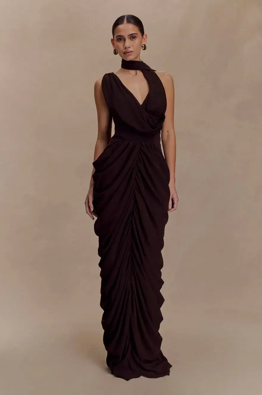 MESHKI - Alex Chiffon Maxi Dress size M for rent on The Volte - main image