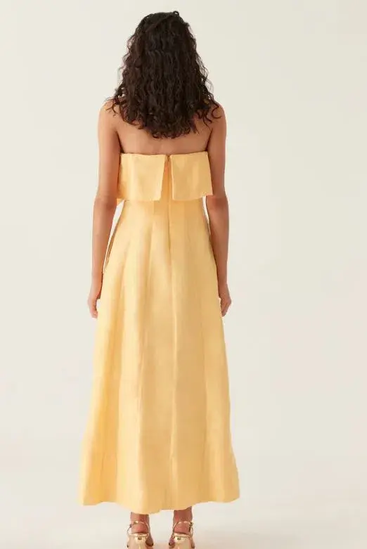 Aje Shallows Strapless Gown in Marigold Yellow Size 6 - Image 3