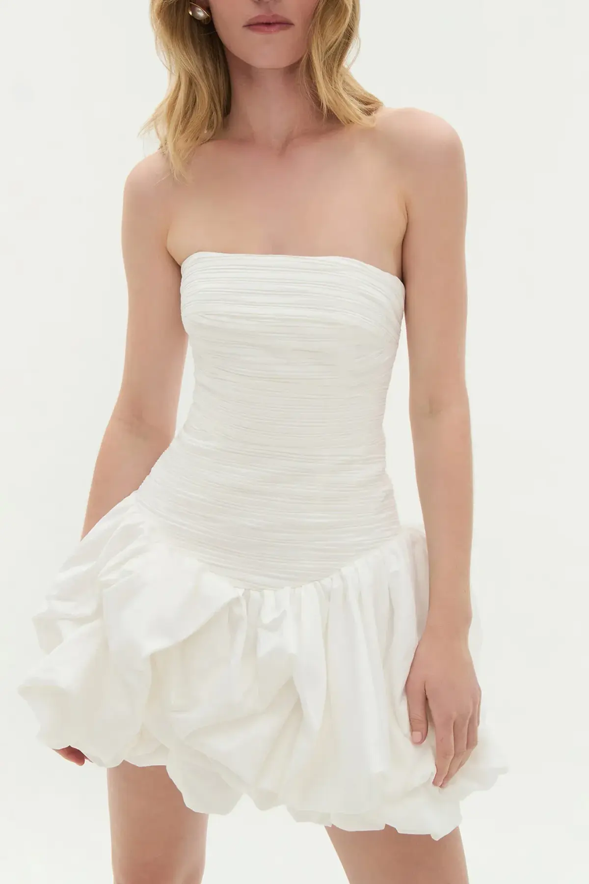 AJE  Violette Bubble Hem Mini Dress in ivory white | size 6 xs - Image 6