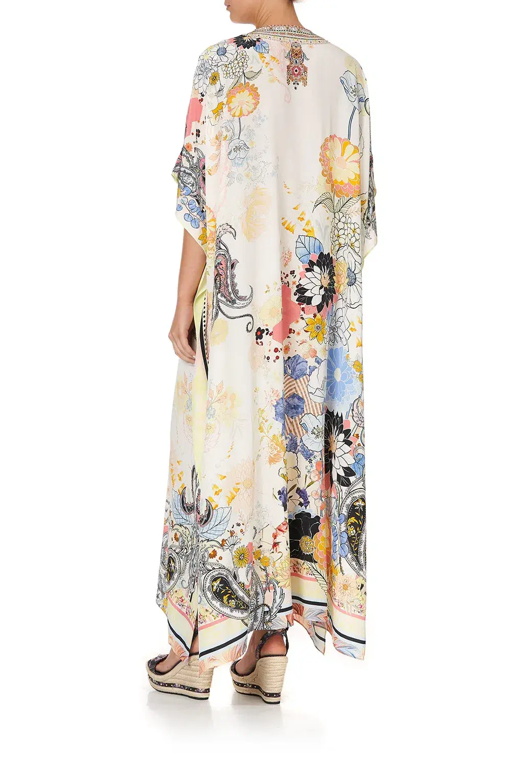 Camilla Lace Up Kaftan Britain Bouquet OS - Image 2