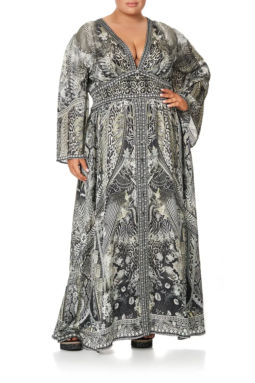 Camilla Kimono Sleeve Dress With Shirring Detail One Tribe size 3XL - Image 1