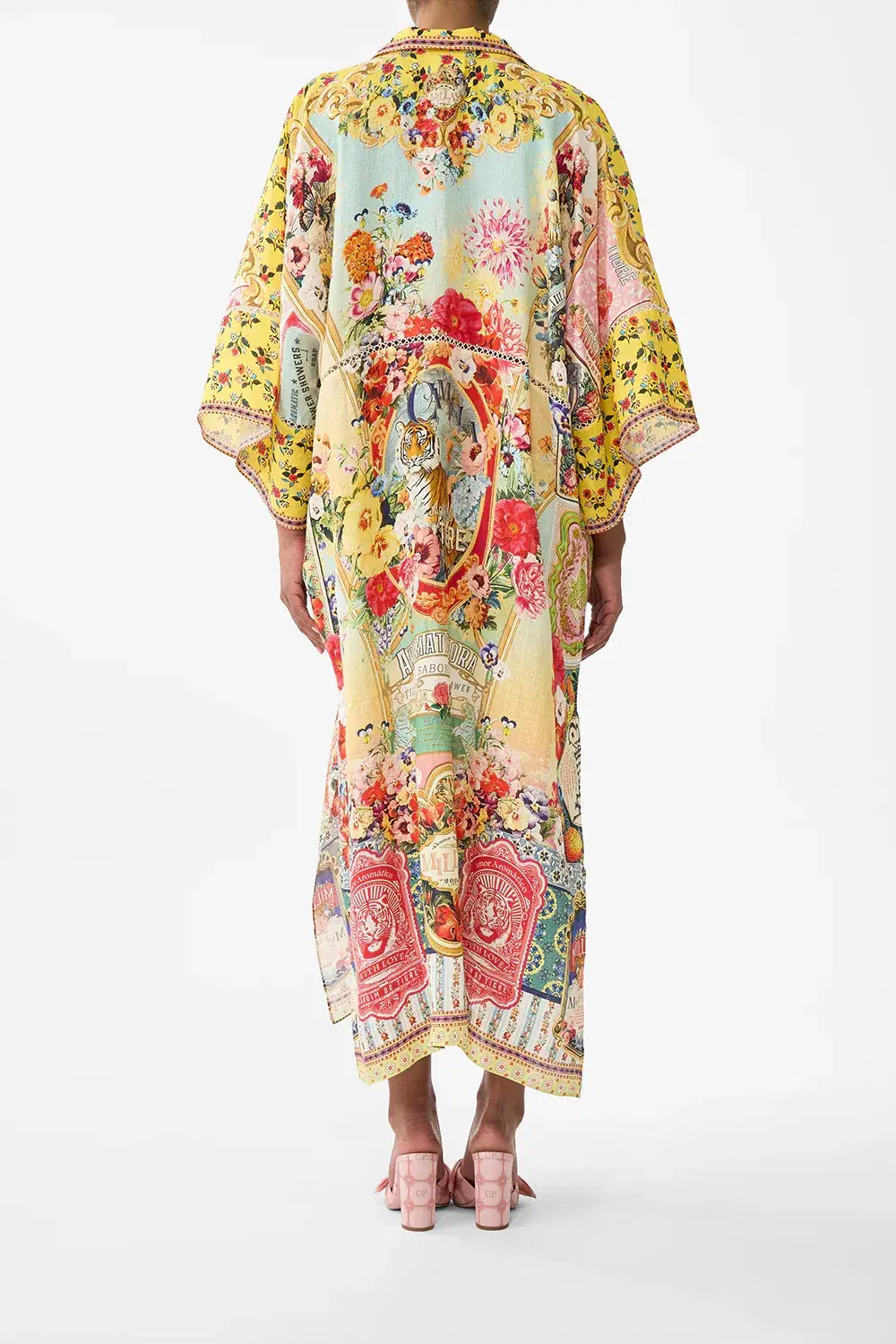 Camilla Deep V Kaftan With Cut-Out Detail Aromatic Tiger Flower size XL/XXL - Image 2