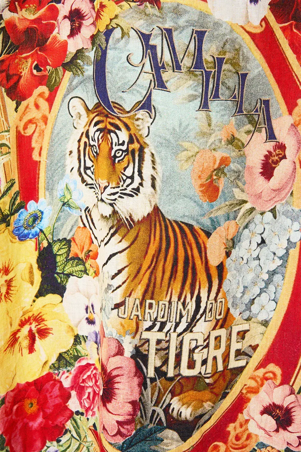 Camilla Deep V Kaftan With Cut-Out Detail Aromatic Tiger Flower size XL/XXL - Image 6