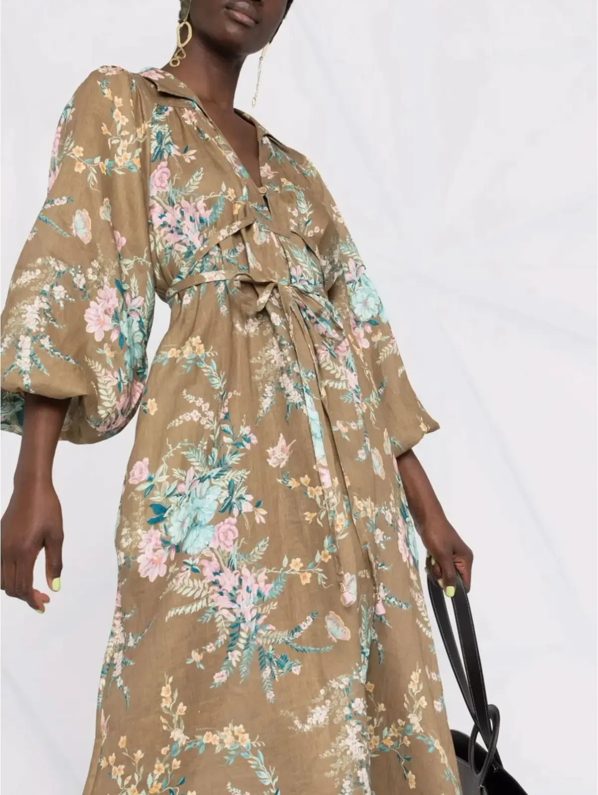 Zimmermann CASSIA WRAP TIE MIDI DRESS size 4 - Image 3