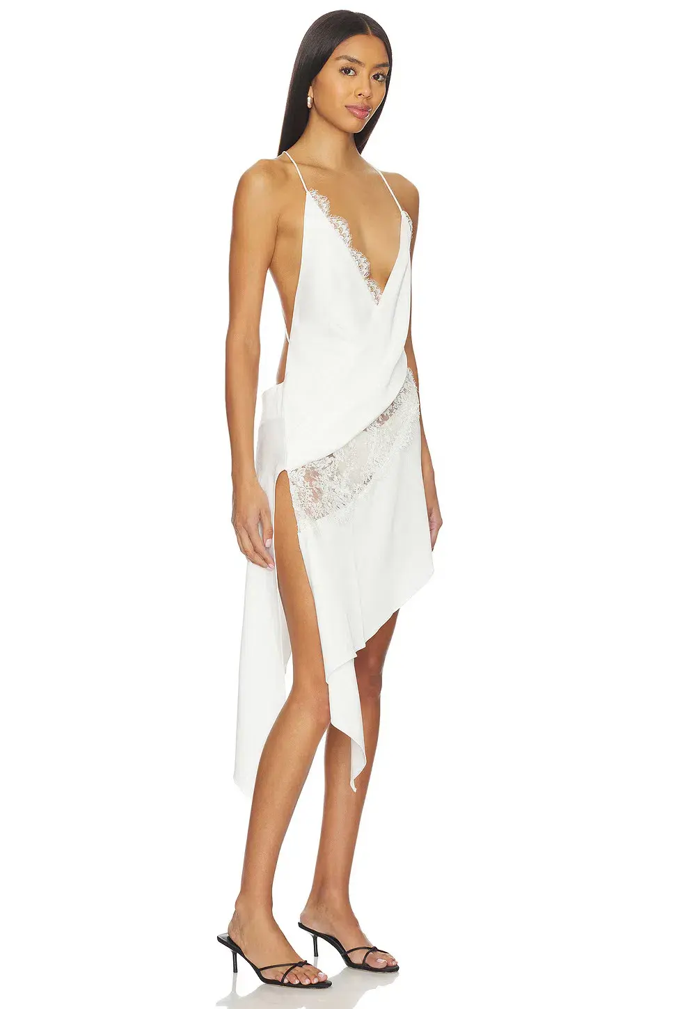 Bikini Wrap Asymmetric Dress in White in size 8UK - Image 4