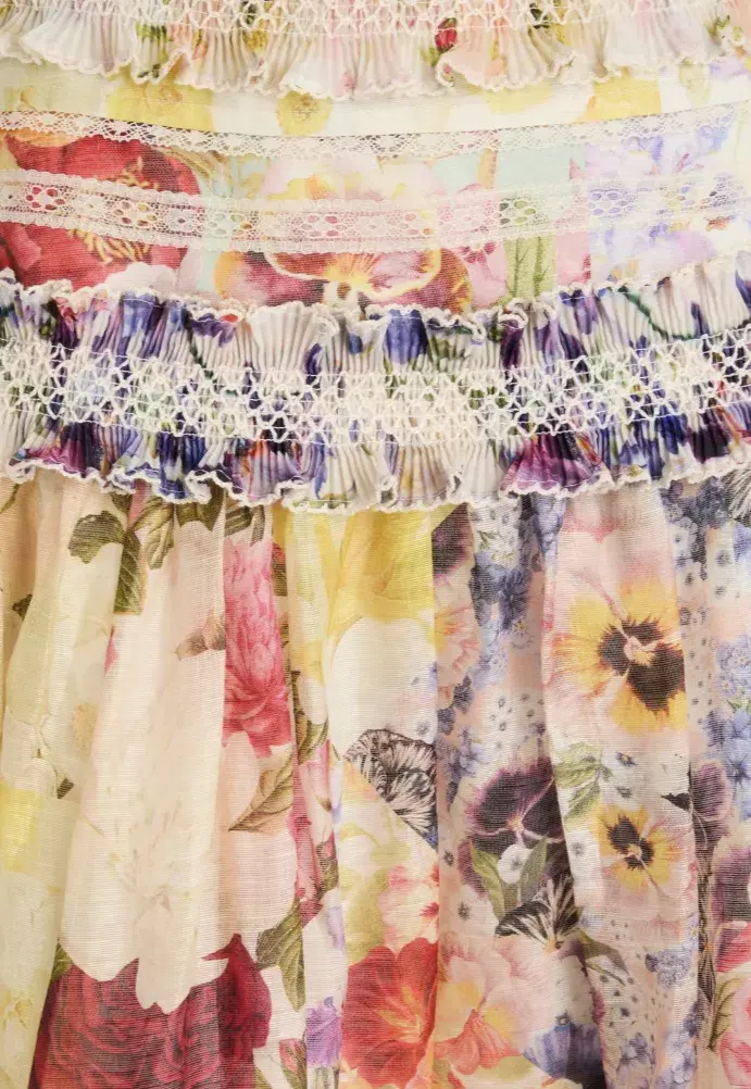 Zimmerman Floral Wonderland Midi Skirt - Size 10 for rent on The Volte - main image