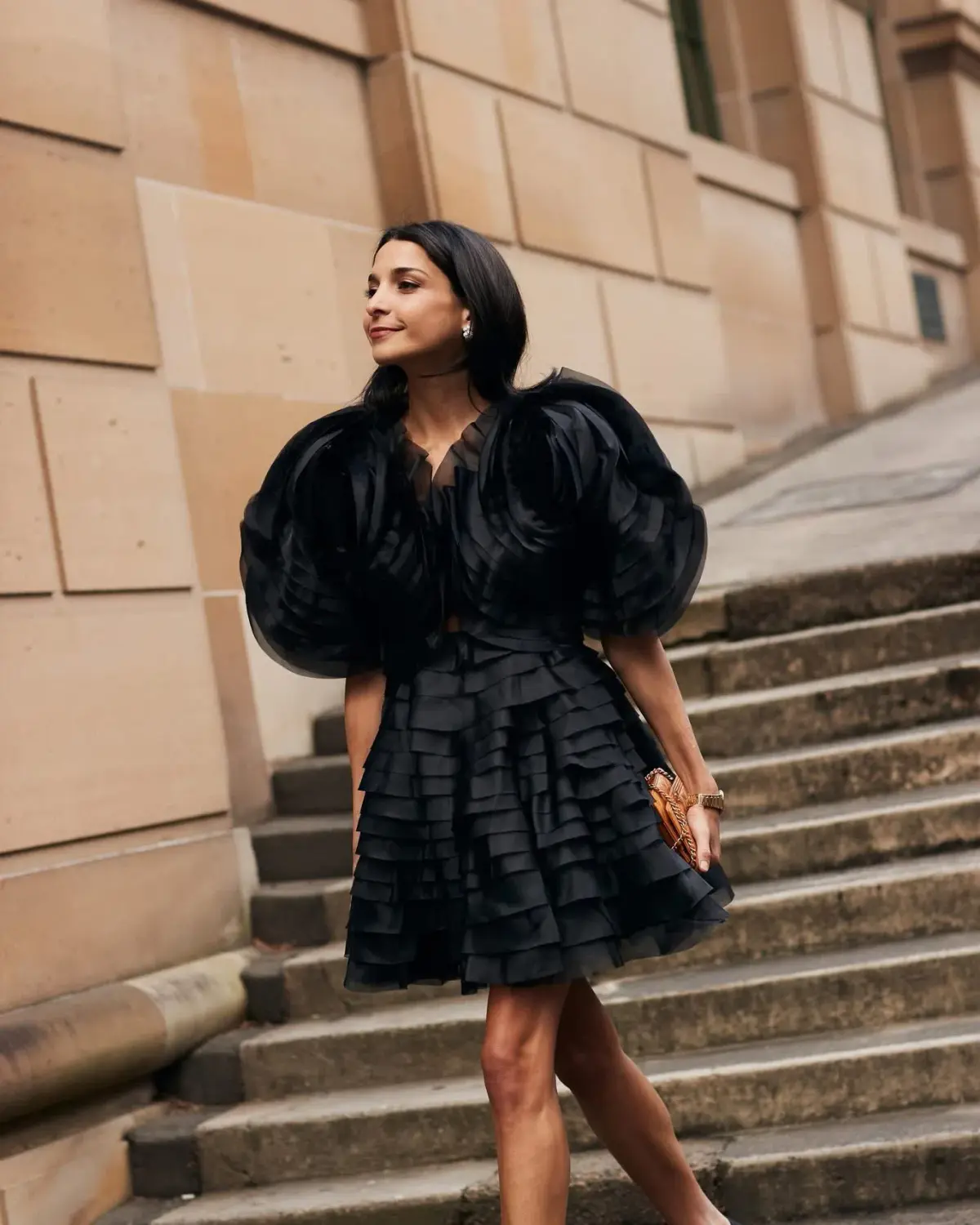 Aje Amour Black Ruffle Mini Dress Size 8  - Image 4