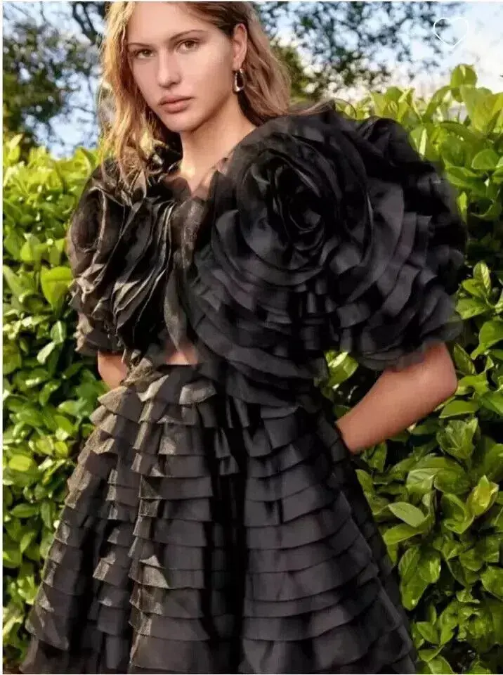 Aje Amour Black Ruffle Mini Dress Size 8  - Image 6