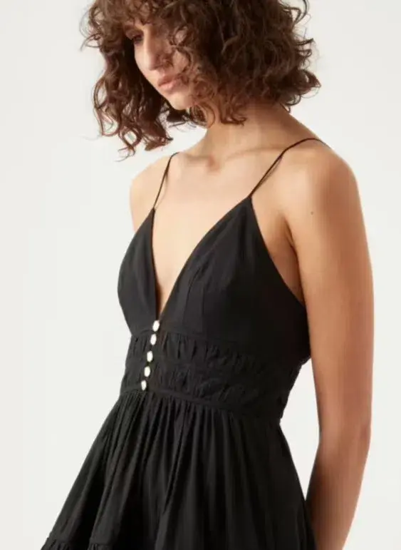 Aje Grace Tiered Black Maxi Dress Size 14 - Image 2