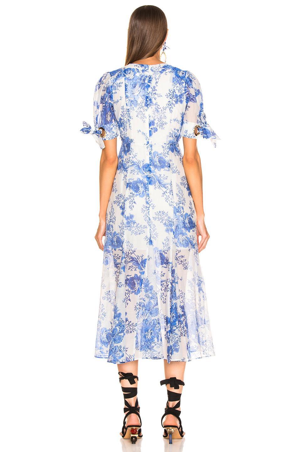 Alice Mccall Only Everything blue and white silk midi dress Size 6 - Image 3