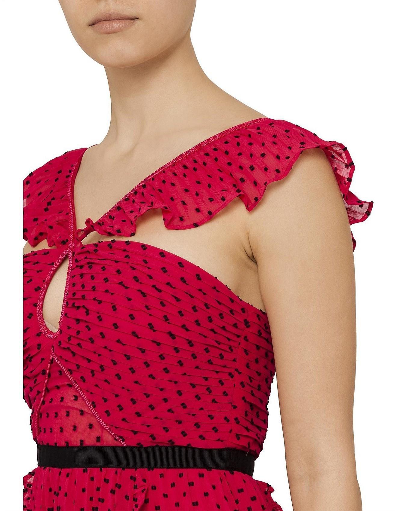 Self portrait fuchsia polka dot midi dress Size 10 - Image 4