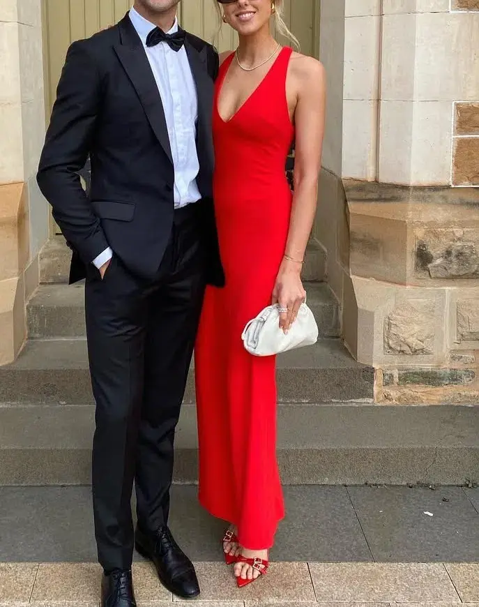 Effie Kats Eiza Gown in Cherry Red S - Image 2