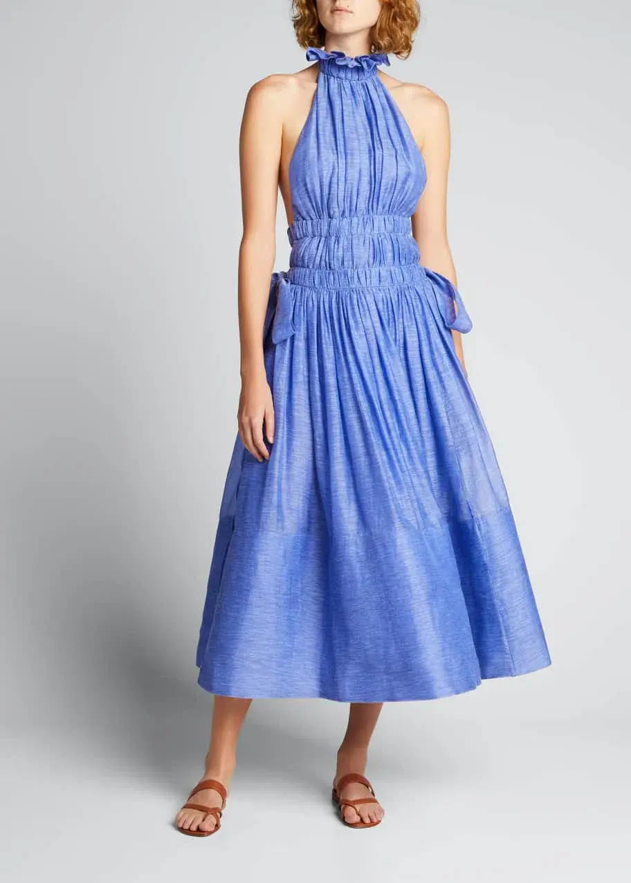 Zimmermann Luminous Halter Gown Cornflower Blue Size 0/ AU8  - Image 1