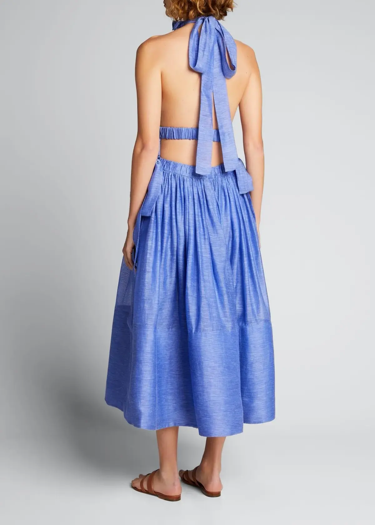 Zimmermann Luminous Halter Gown Cornflower Blue Size 0/ AU8  - Image 2