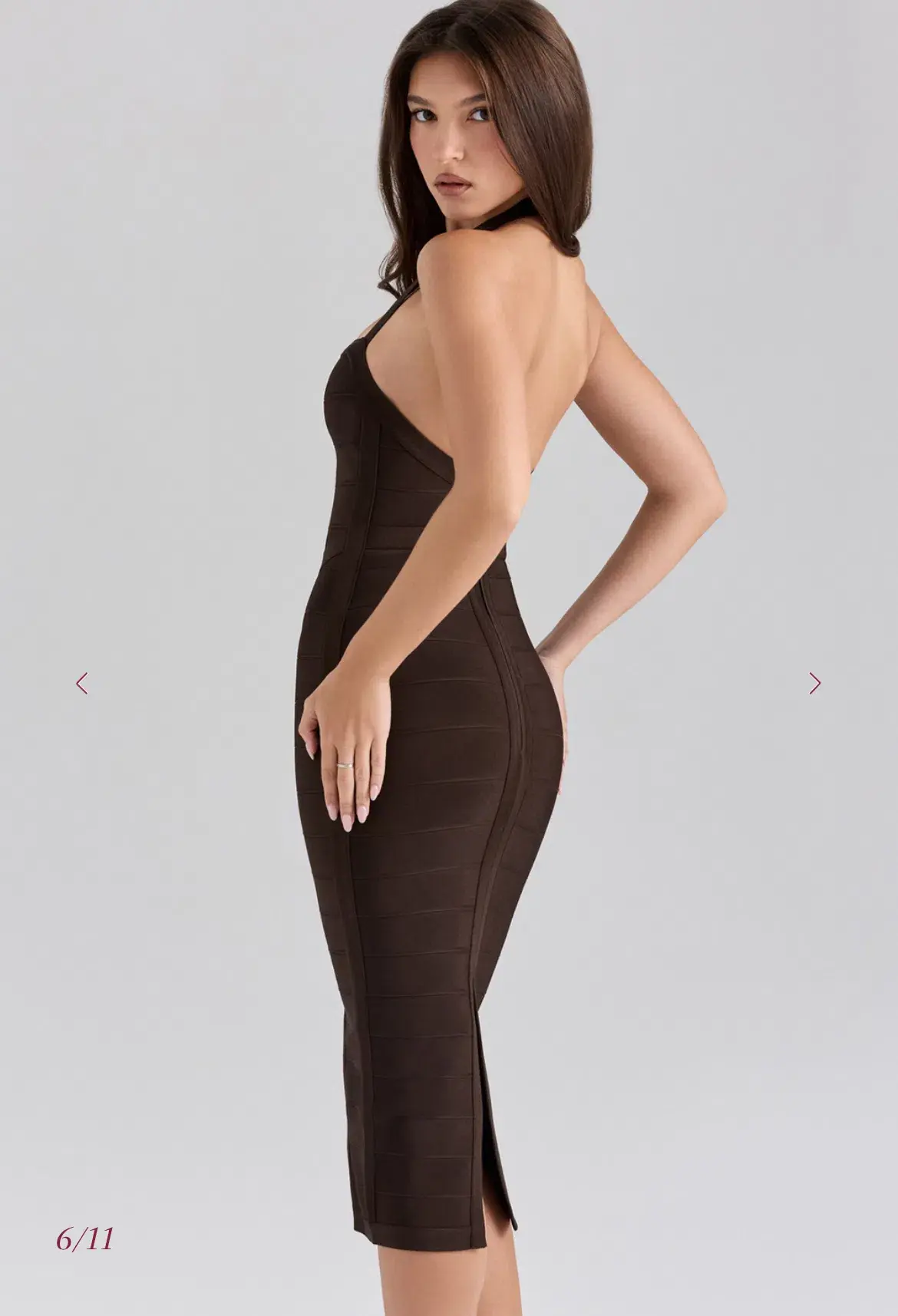 House of cb THE SUPERMODEL Chocolate Halter Midi Bandage Dress Size S - Image 4