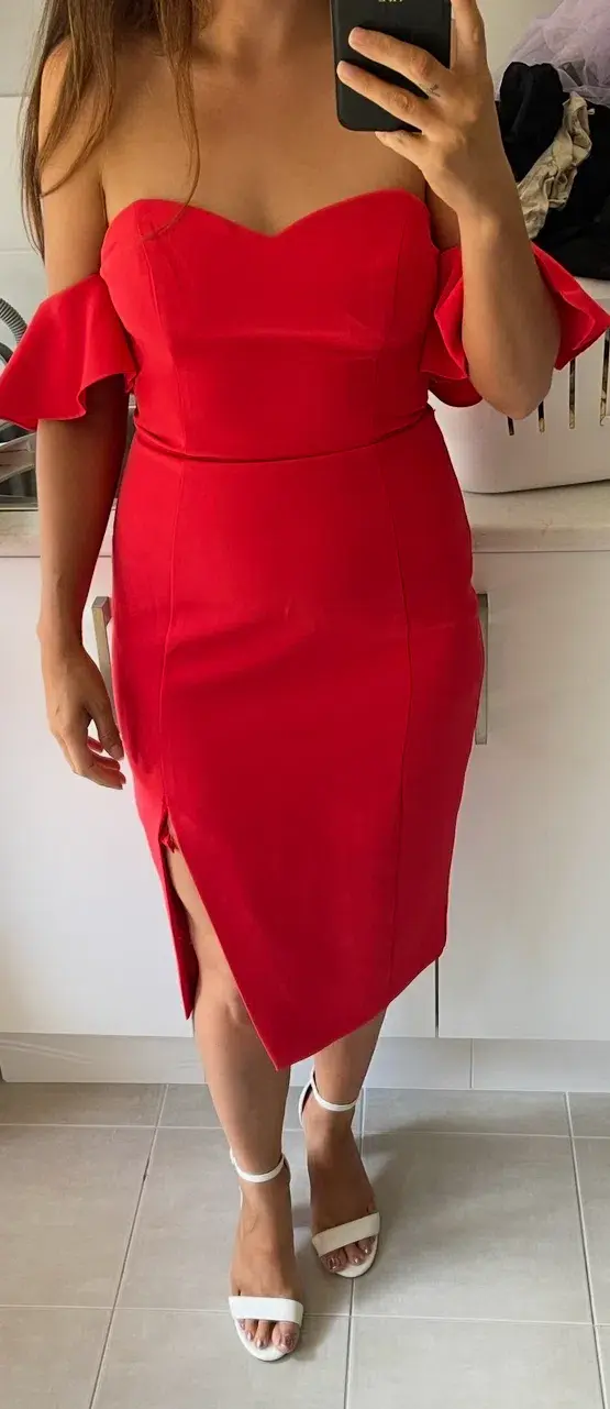Forever New - Red Off Shoulder Dress - Image 2