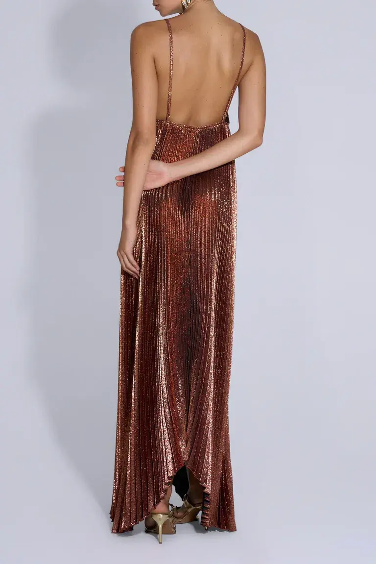 L'idee The Muse Gown - Bronze Glitter Size 8 - Image 2