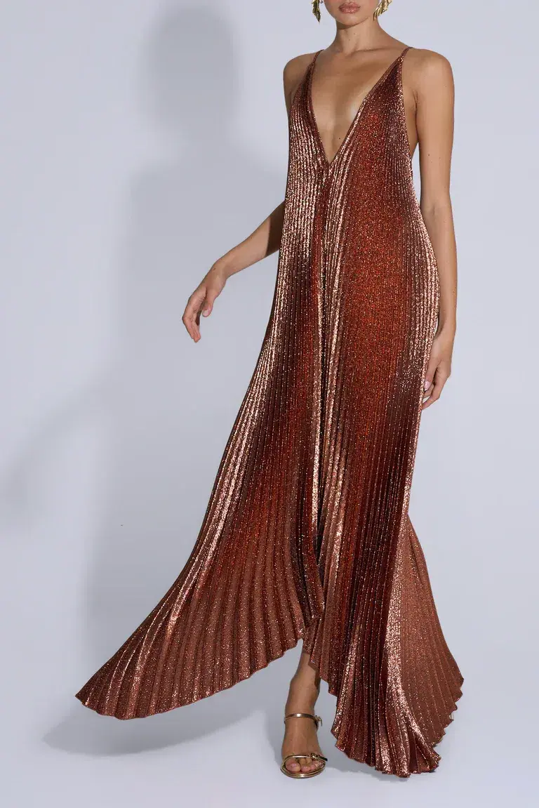 L'idee The Muse Gown - Bronze Glitter Size 8 - Image 1