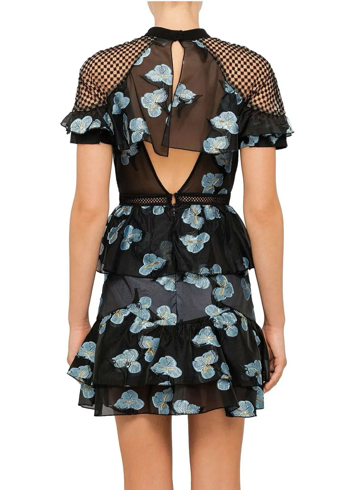 Self Portriat Fil Coupe Open Back Cape Mini Dress - Image 2