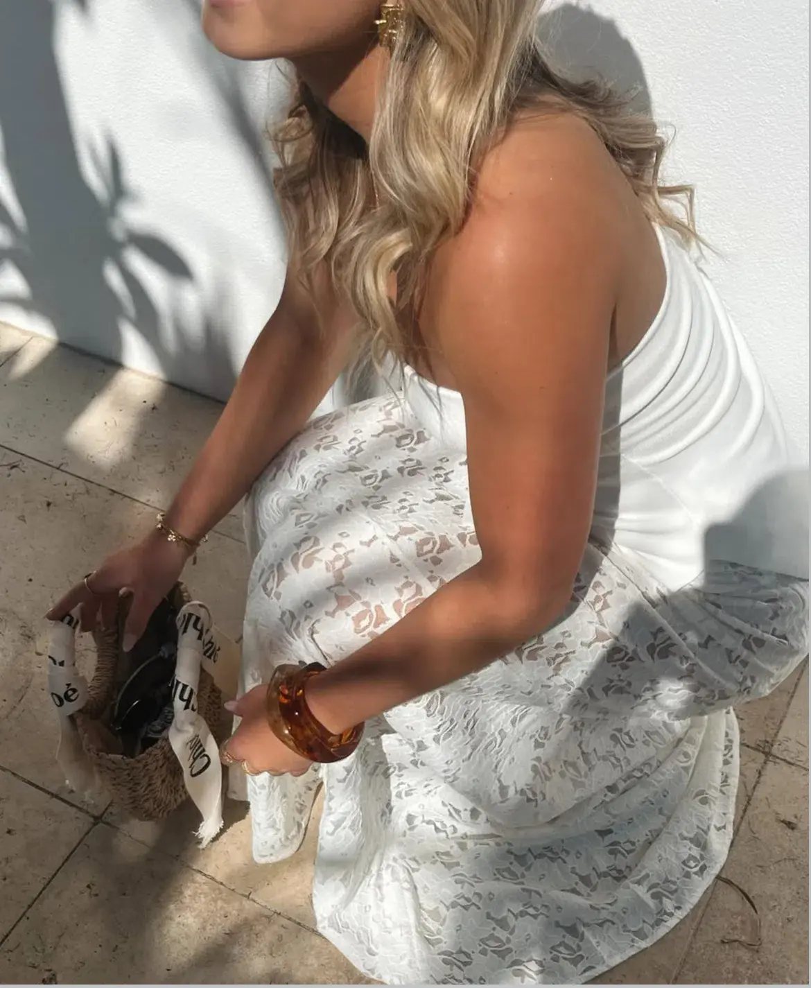 Dissh Loula Lace Skirt and Bandeau Top Off White Size S - Image 2