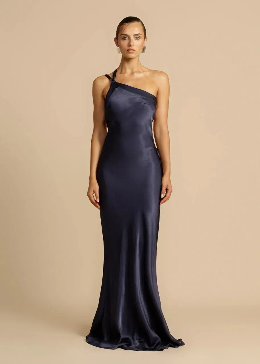 ARCINA ORI MONIQUE DRESS NAVY SIZE 8 (S) - Image 1