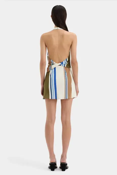 SIR Thistle Halter Mini Dress Blue Baidera Size 1 - Image 2