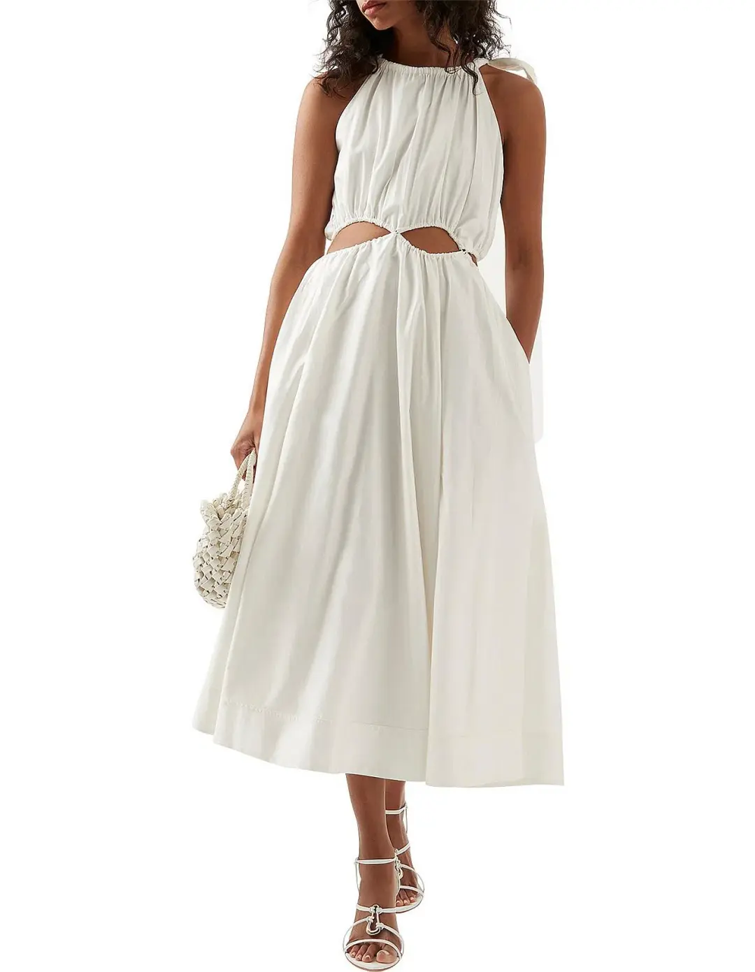 AJE Henriette tie strap midi dress size 8 for rent on The Volte - main image