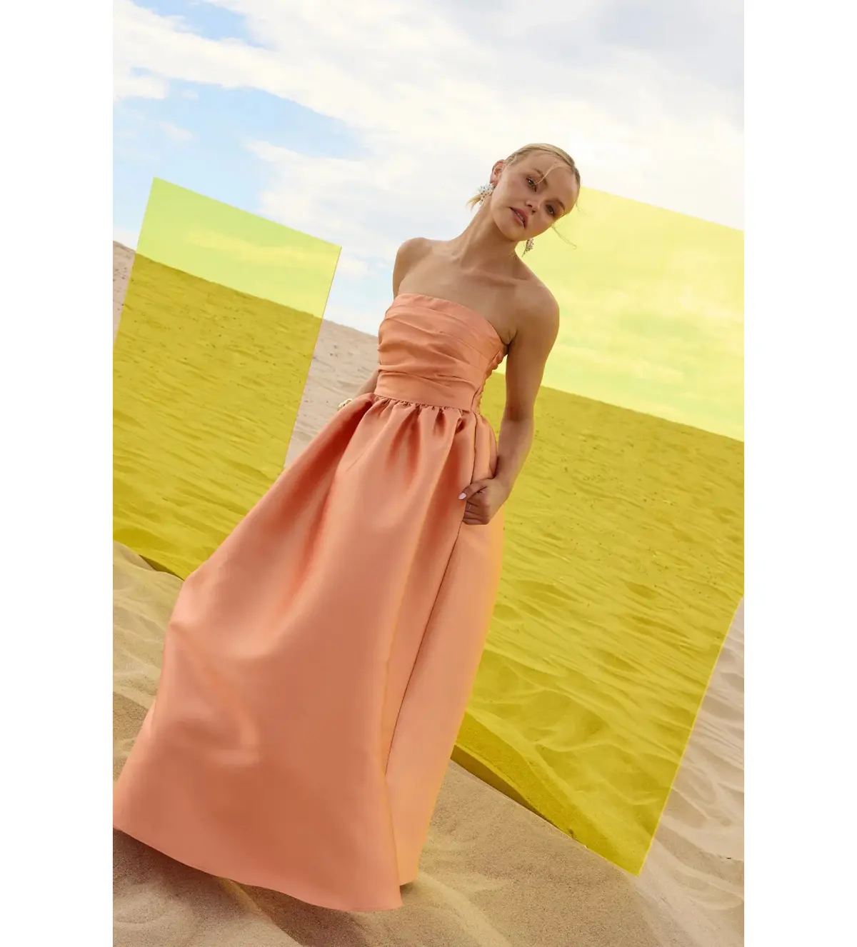 Pasduchas Pippa Strapless Midi Dress Sunset Size AU 8 - Image 2