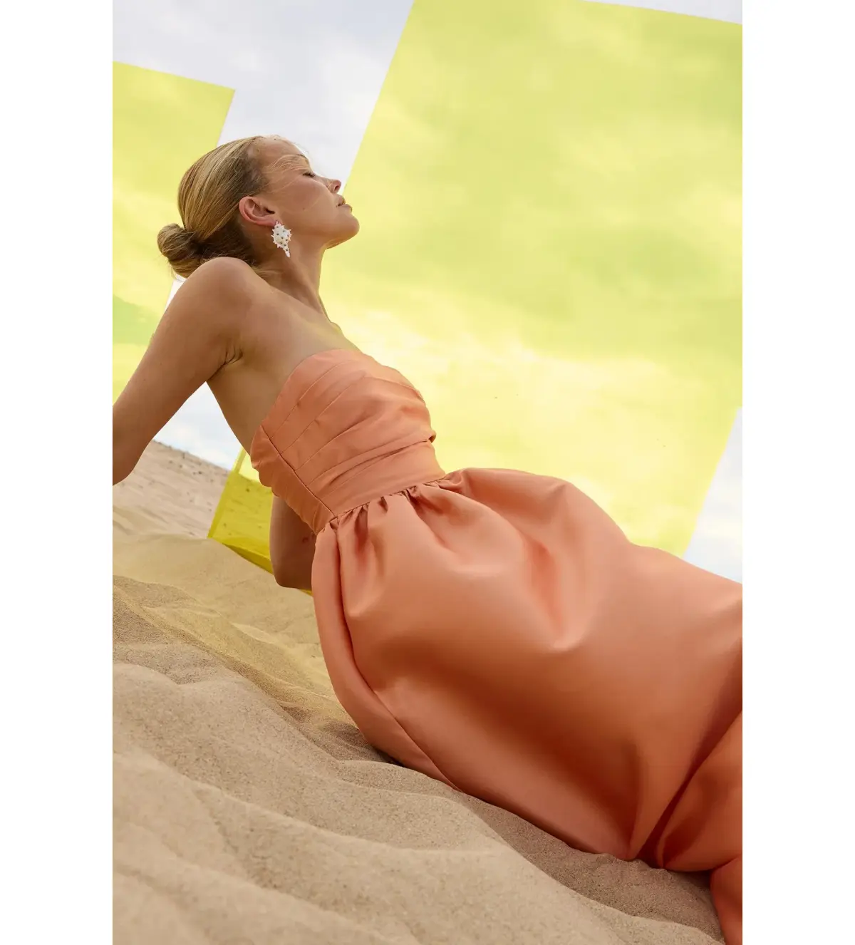 Pasduchas Pippa Strapless Midi Dress Sunset Size AU 10 - Image 5