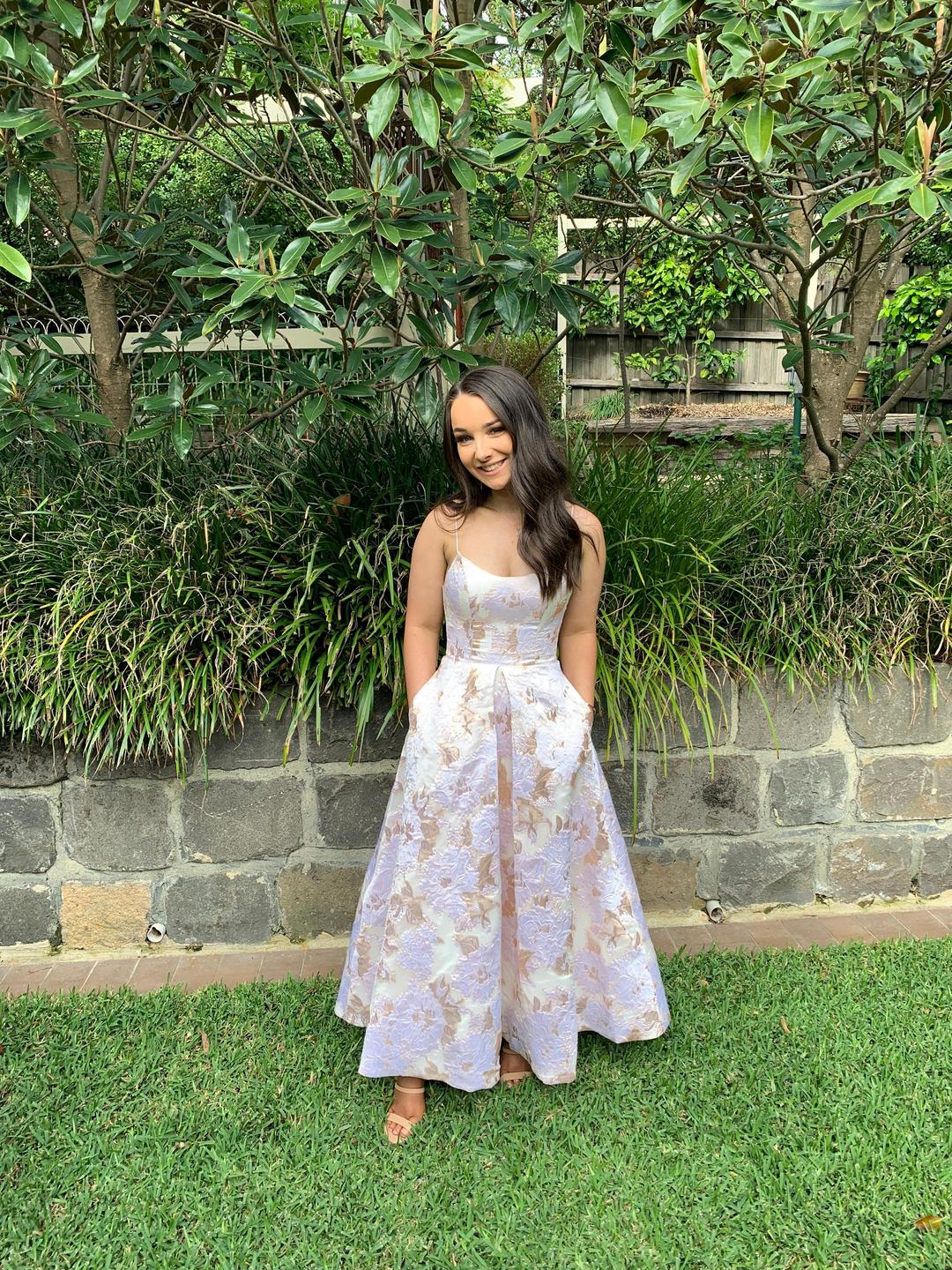 Bariano Layla Scoop Neck Midi Dress Floral Size 6 for rent on The Volte - main image