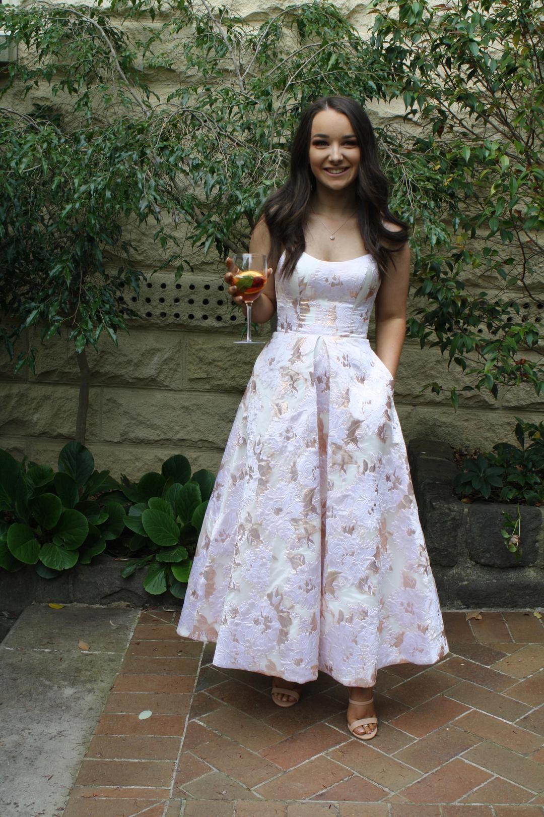 Bariano Layla Scoop Neck Midi Dress Floral Size 6 for rent on The Volte - main image