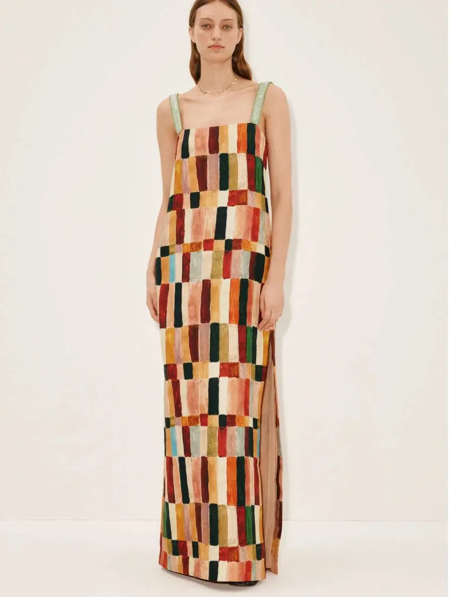 Alemais Moroccan Marjorelle Midi Dress Multi Print Size 8 for rent on The Volte - main image