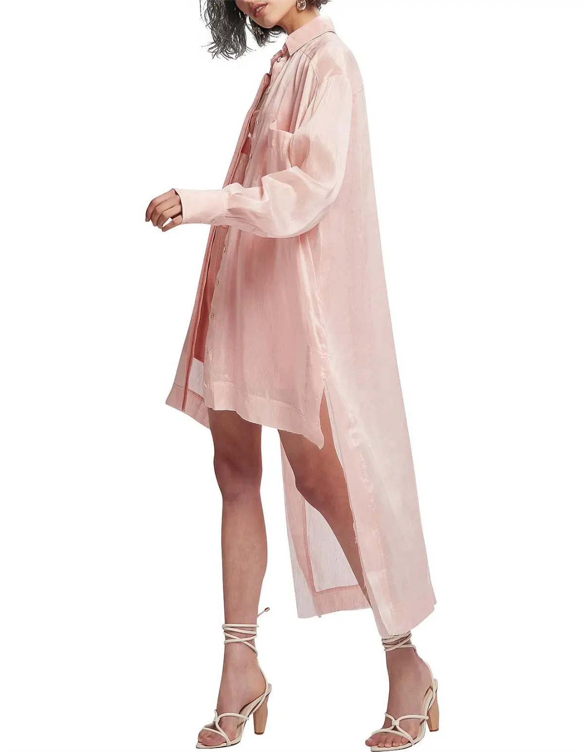 Semblance Apricot Long Sleeve Collared Shirt - Image 2