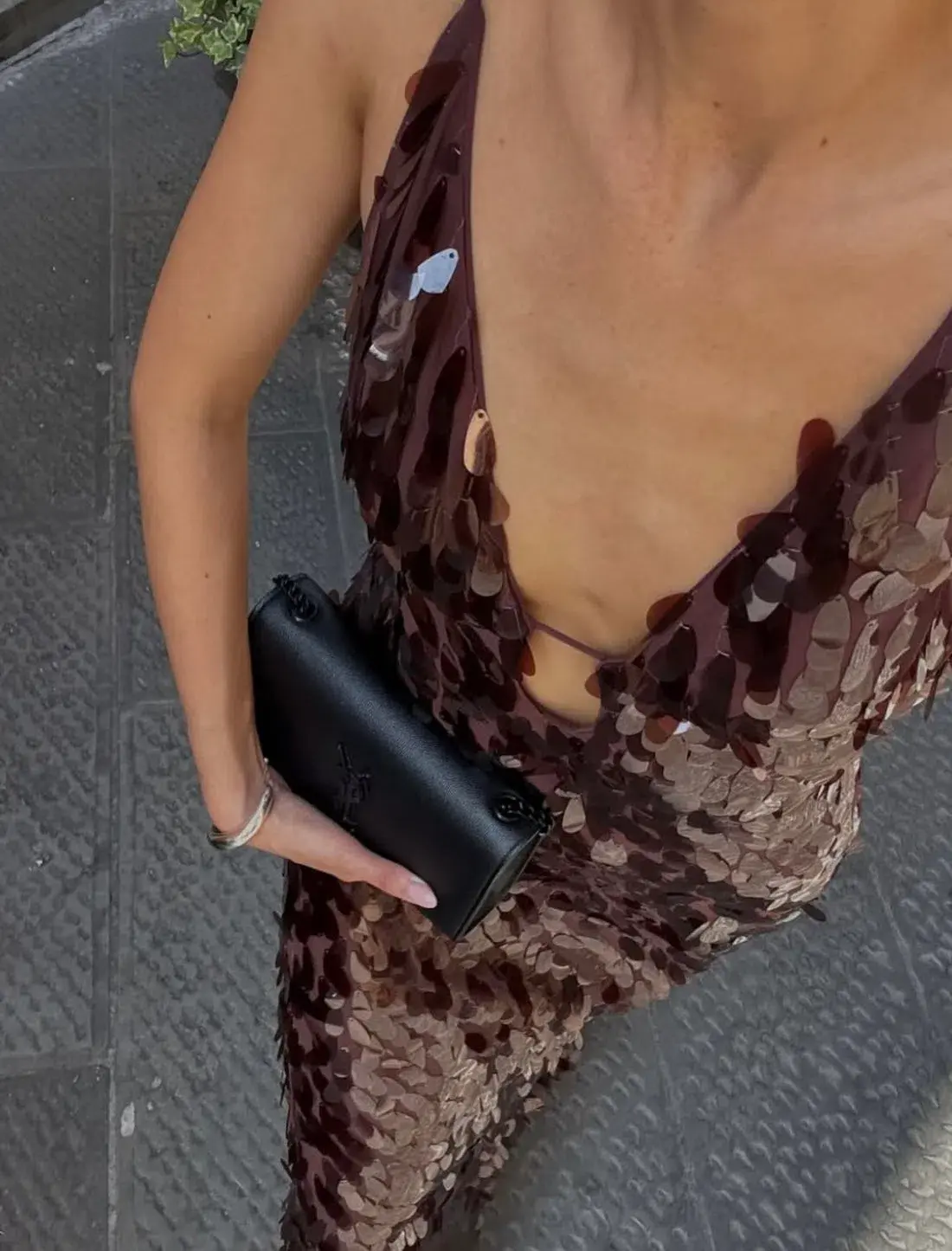 Misha Sapphire Sequin Maxi Dress size 14 Brown Fig - Image 4