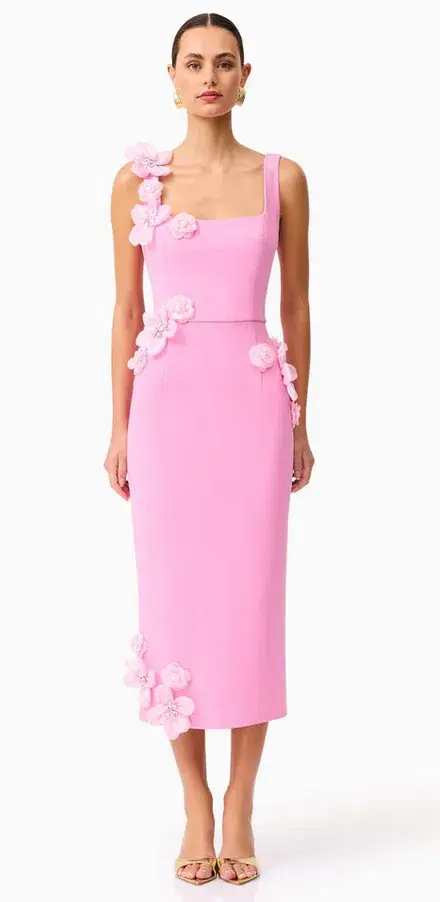 Elliatt Chantelle 3D Midi Dress in Pink size S (AU8) for rent on The Volte - main image