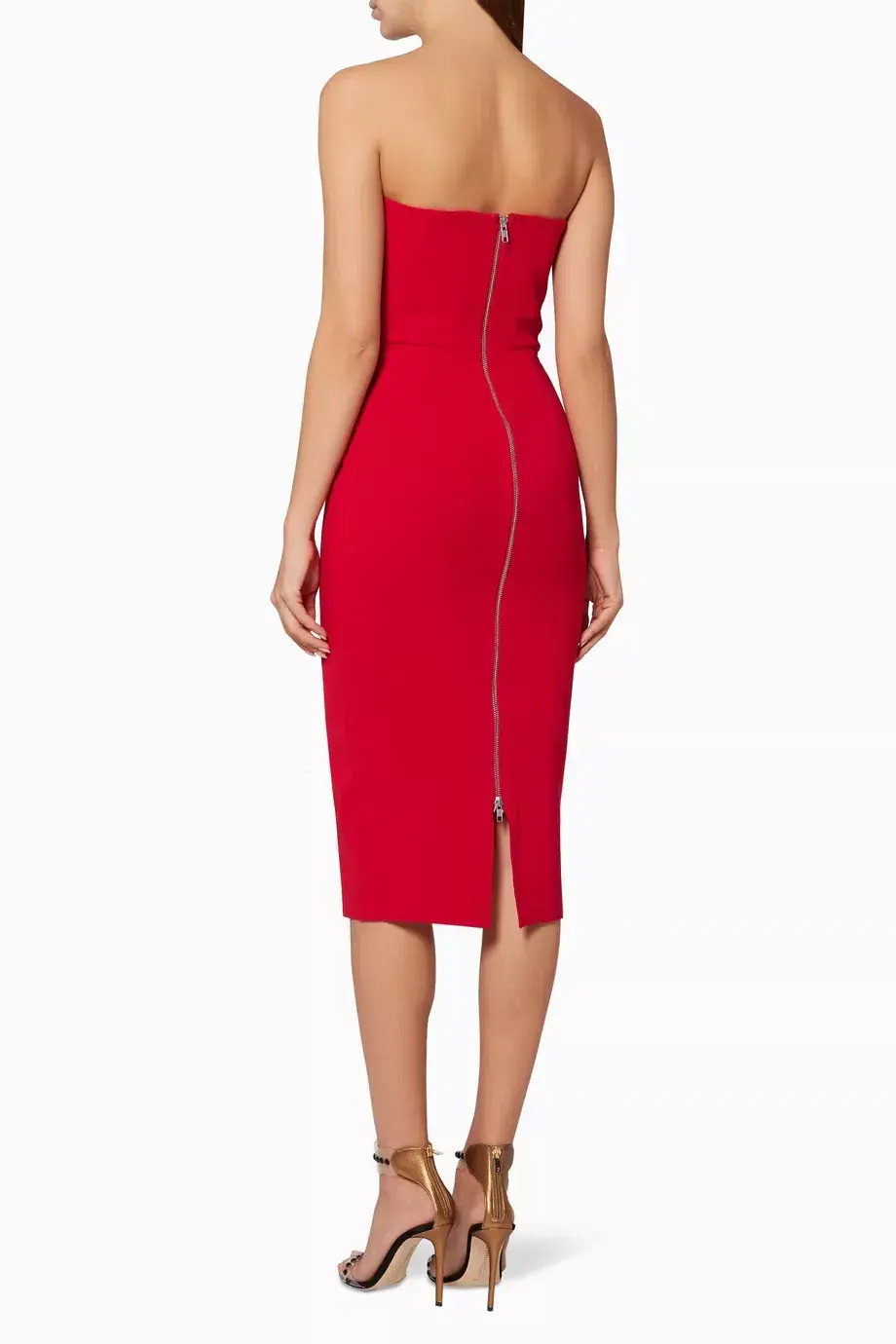 Alex Perry Myra Strapless Column Dress Red Size 8 - Image 3