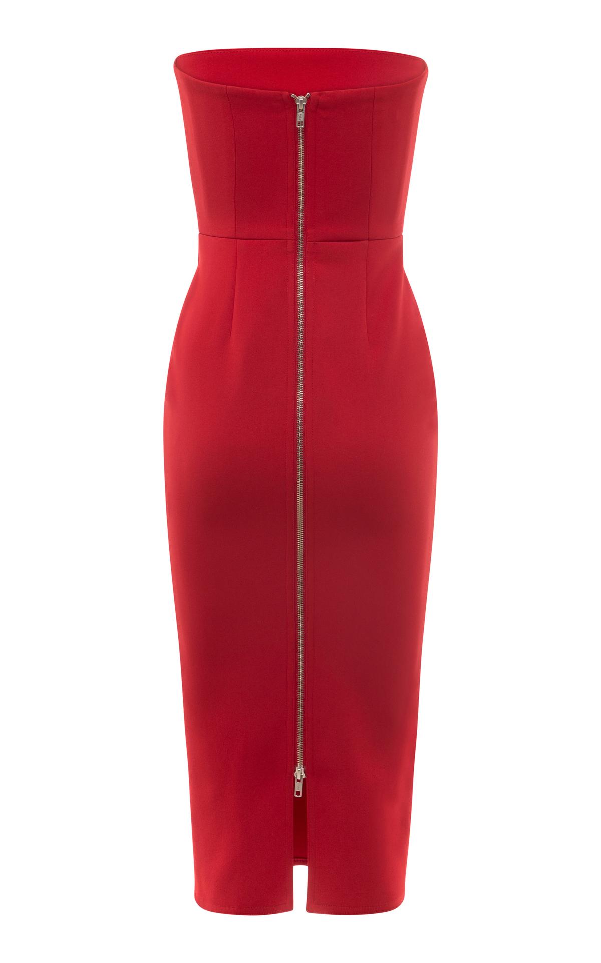 Alex Perry Myra Strapless Column Dress Red Size 8 - Image 4
