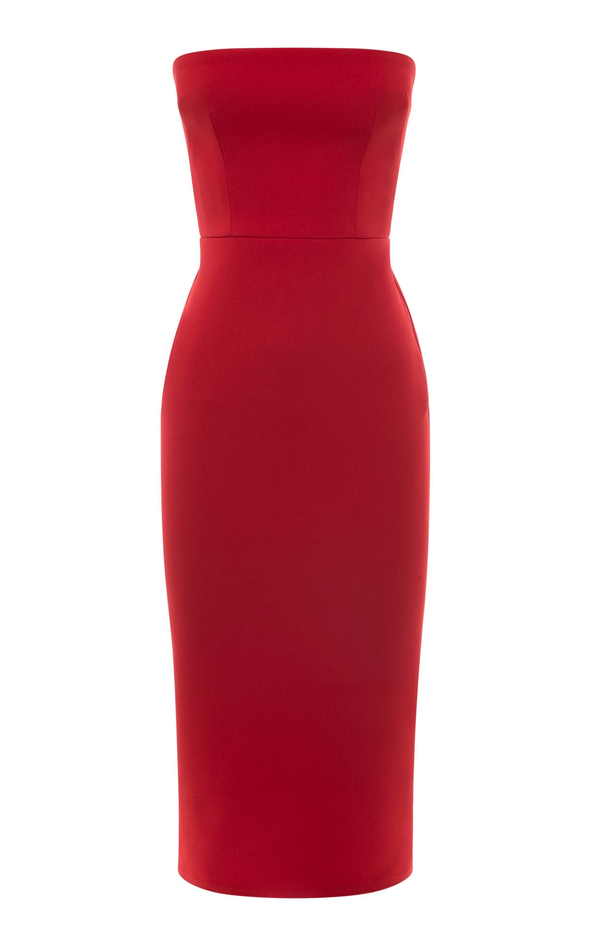 Alex Perry Myra Strapless Column Dress Red Size 8 - Image 5