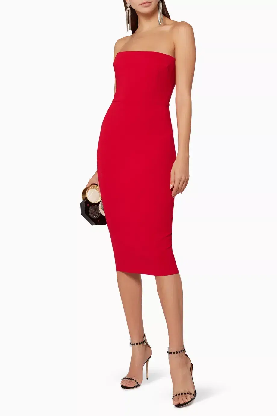 Alex Perry Myra Strapless Column Dress Red Size 8 - Image 2