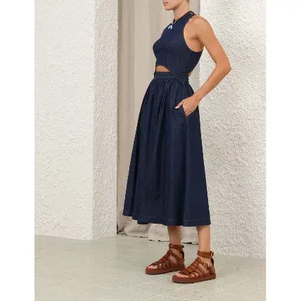 Zimmermann The Denim Racer Dress in Ink  for rent on The Volte - main image