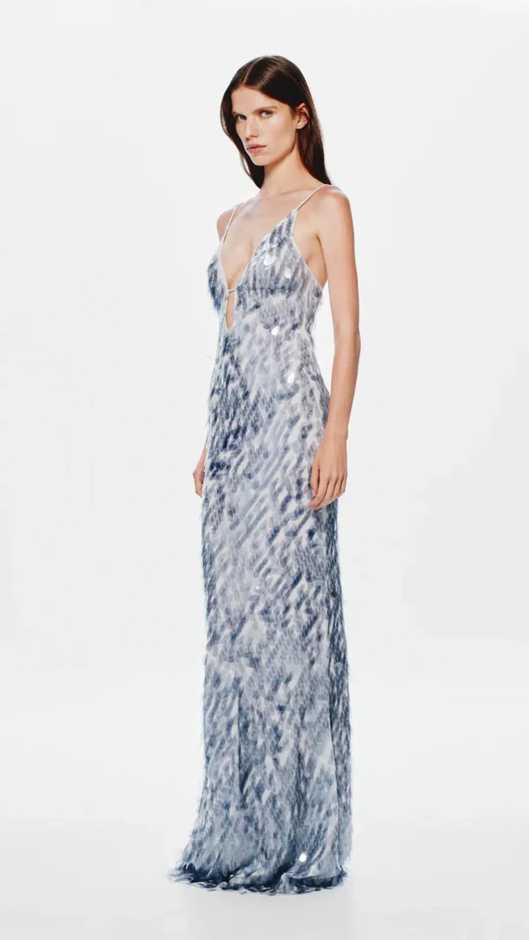 Misha The Sapphire Sequin Dress in Dove Grey Size M (10) - Image 3