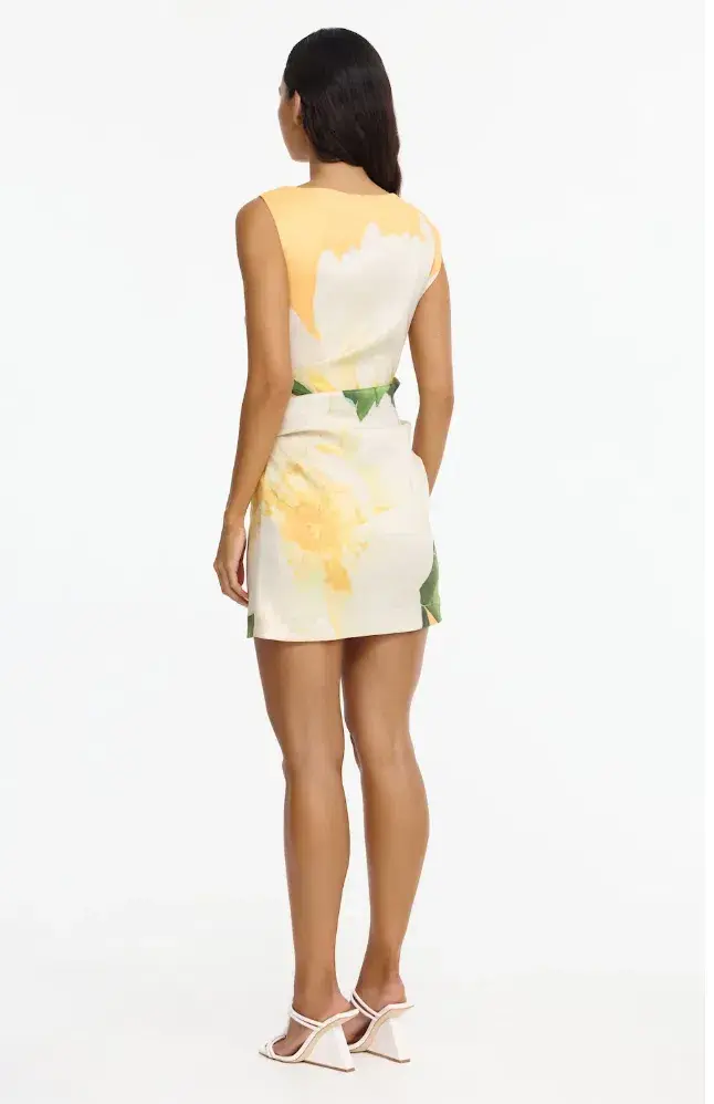 Acler Inkford Yellow Floral Mini Dress for rent on The Volte - main image