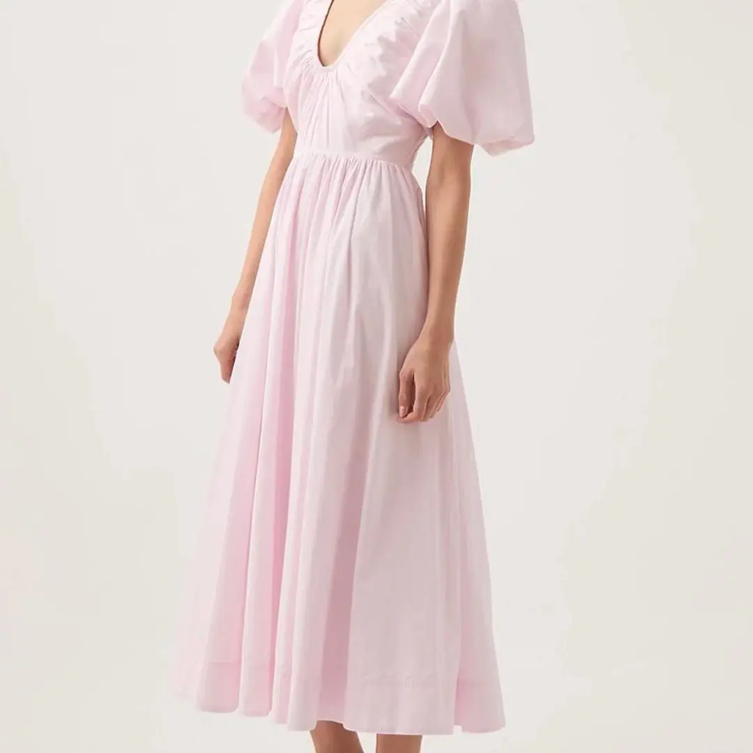 Aje Esmerie Midi Dress Pink 16 for rent on The Volte - main image